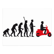 évolution plus scooter carte postale