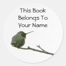 Ex-libris de colibri autocollant rond