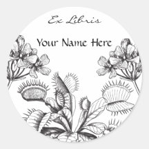 Ex-libris de cru d'attrape-mouche de Vénus Adhésifs
