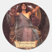 Ex-libris de Pre-Raphaelite de "Circe" Adhésif