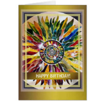 Excellente carte de joyeux anniversaire de feuille