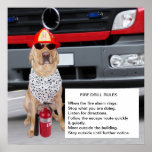 Exercice contre l'incendie personnalisable affiches