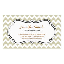Exhibit Designer - Chevron Simple Jasmine Business Card Templates