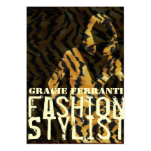 Exotique chic de mode de couture moderne de zèbre modèles de cartes de visite
