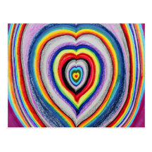 Expansion de coeurs d'amour carte postale