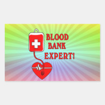 EXPERT EN MATIÈRE DE BANQUE DU SANG STICKERS EN RECTANGLE