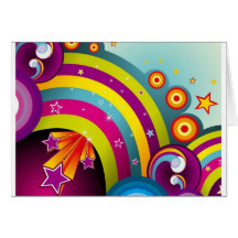 explosion 60s psychédélique cartes de vœux