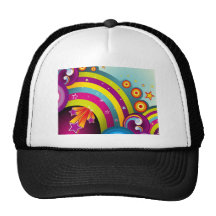 explosion 60s psychédélique casquettes de camionneur