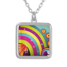 explosion 60s psychédélique pendentif