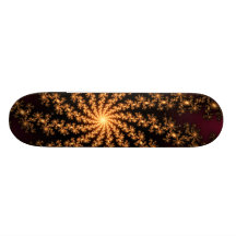 Explosion d'or rougeoyante de fractale sur Bourgog Skateboards