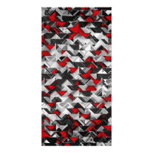 Explosion géométrique noire et rouge cartes de vœux avec photo