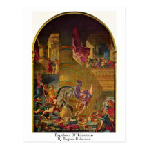 Expulsion de Heliodorus par Eugene Delacroix Cartes Postales