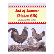 Extrémité de carte d'invitation de BBQ de poulet d