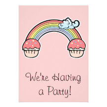 Extrémité des petits gâteaux d'arc-en-ciel faire-part personnalisables