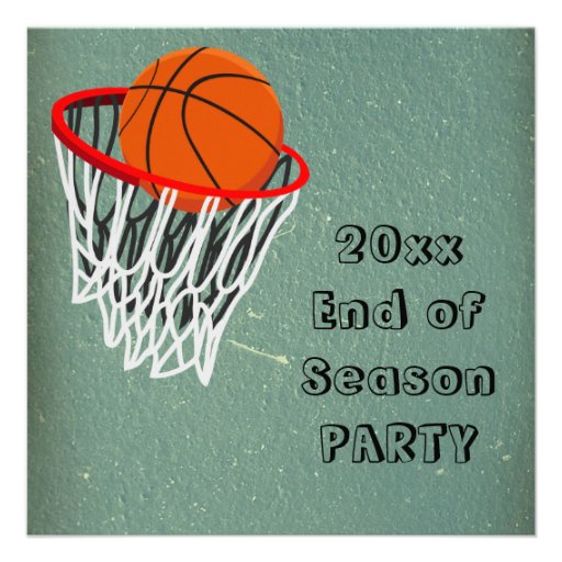 Extrémité d'invitation de partie de saison de bask