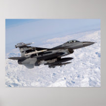 F-16 sur la montre du nord poster