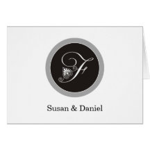 - F - monogramme élégant Cartes De Vœux