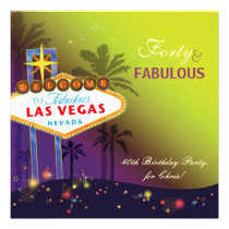 Fabulous 40th Las Vegas Birthday Party Invitations invitations