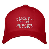 FAC, PHYSIQUE, EST. 1687 rouges et blancs casquettes brodées
