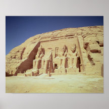 Façade du temple de Ramesses II Affiche