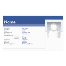 Facebook - affaires cartes de visite personnelles