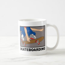 Faire de la planche à roulettes tasse à café