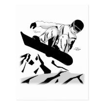 Faire du surf des neiges 5 carte postale