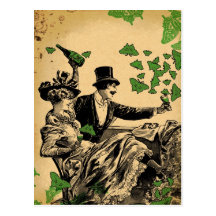 Faire la bringue ancien carte postale
