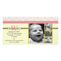 faire-part de bébé de motif de bandana de mandarin cartes de vœux avec photo