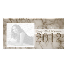 Faire-part de marbre d'obtention du diplôme de reg photocarte customisée