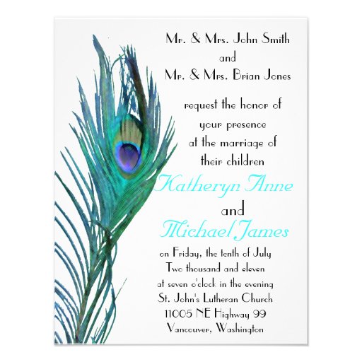 Faire-part de mariage #2 de paon