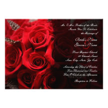 Faire-part de mariage 2 de roses rouges
