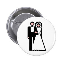 Faire-part de mariage 41 badges avec agrafe