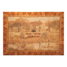 Faire-part de mariage africain de safari de rhinoc