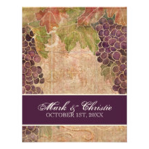 Faire-part de mariage âgé de vignoble de raisin