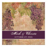 Faire-part de mariage âgé de vignoble de raisin