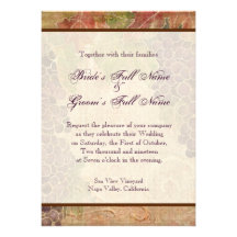Faire-part de mariage âgé de vignoble de raisin