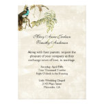 Faire-part de mariage antique de paon de regard