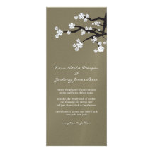 Faire-part de mariage blanc de fleurs de cerisier 