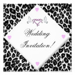 Faire-part de mariage blanc de léopard