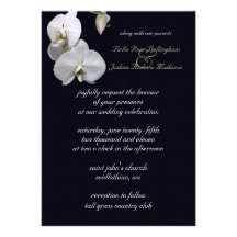 Faire-part de mariage blanc d'orchidée