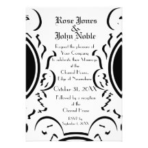 Faire-part de mariage (blanc) en ivoire baroque