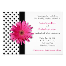 Faire-part de mariage blanc noir de marguerite de 