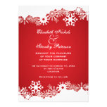 Faire-part de mariage blanc rouge d'hiver de floco