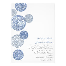 Faire-part de mariage bleu de globes de ficelle