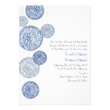 Faire-part de mariage bleu de globes de ficelle
