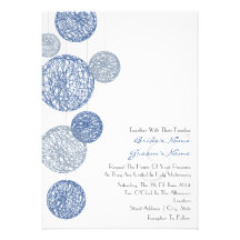 Faire-part de mariage bleu de globes de ficelle