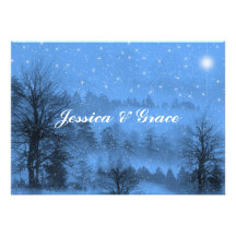 Faire-part de mariage bleu d'hiver