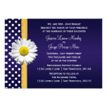 Faire-part de mariage bleu et jaune de marguerite