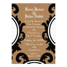 Faire-part de mariage (bronzage) noir baroque
